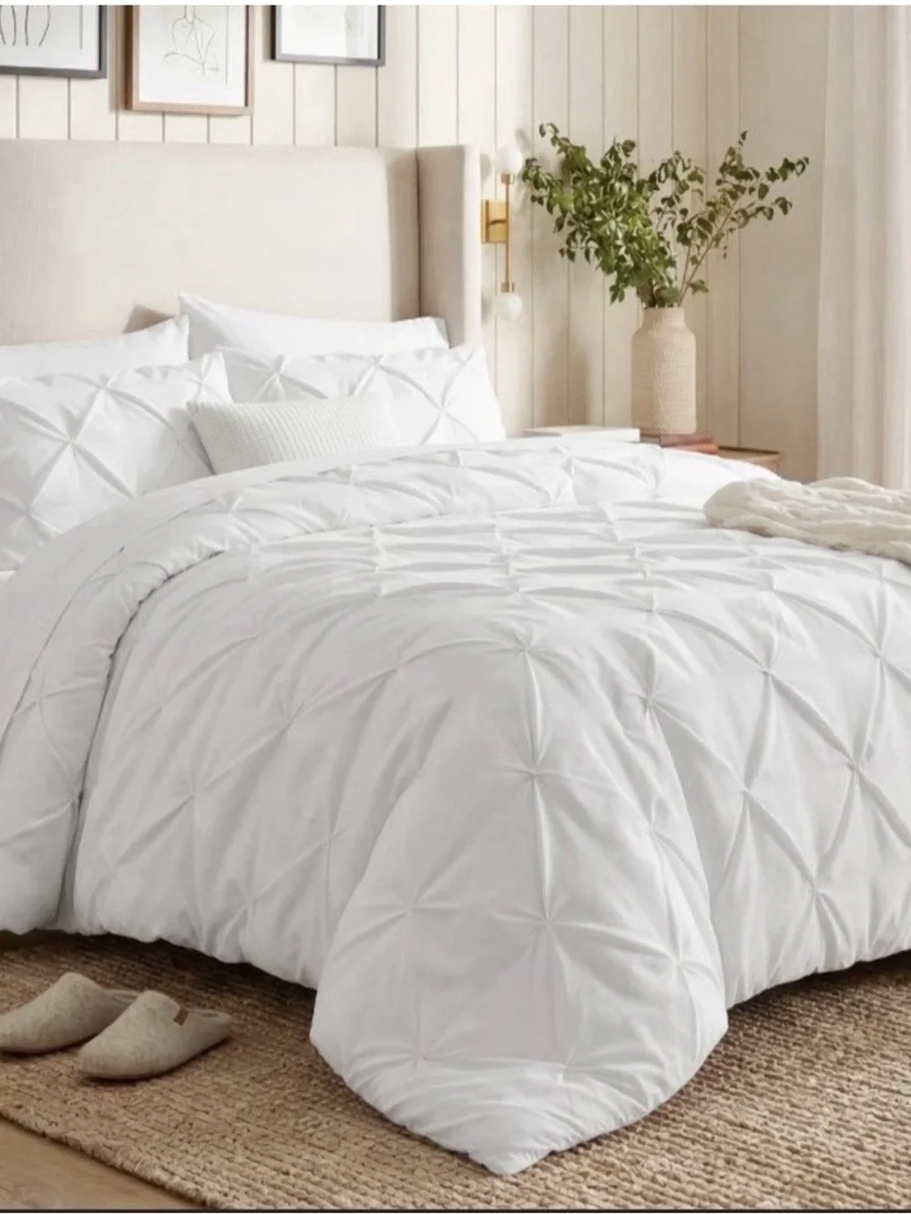 White Pintuck Comforter Set 7 pc California King White